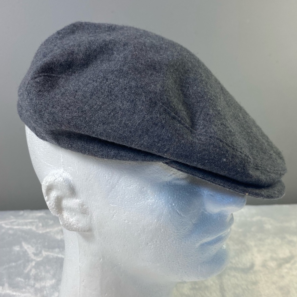 Pendleton 100% Virgin Wool Charcoal Gray Newsboy Messenger Winter Cap Sz Small